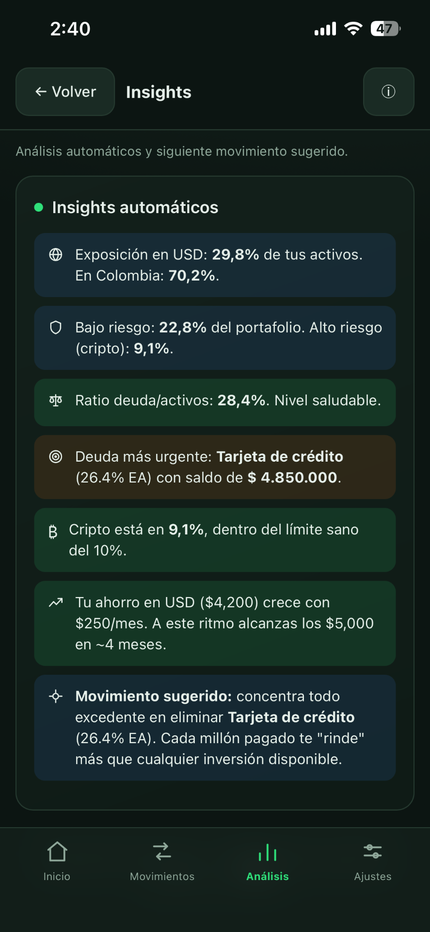 Insights automáticos